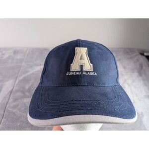 Del Sol Juneau Alaska Navy Blue Embroidered Cotton Baseball Hat Adjustable Cap